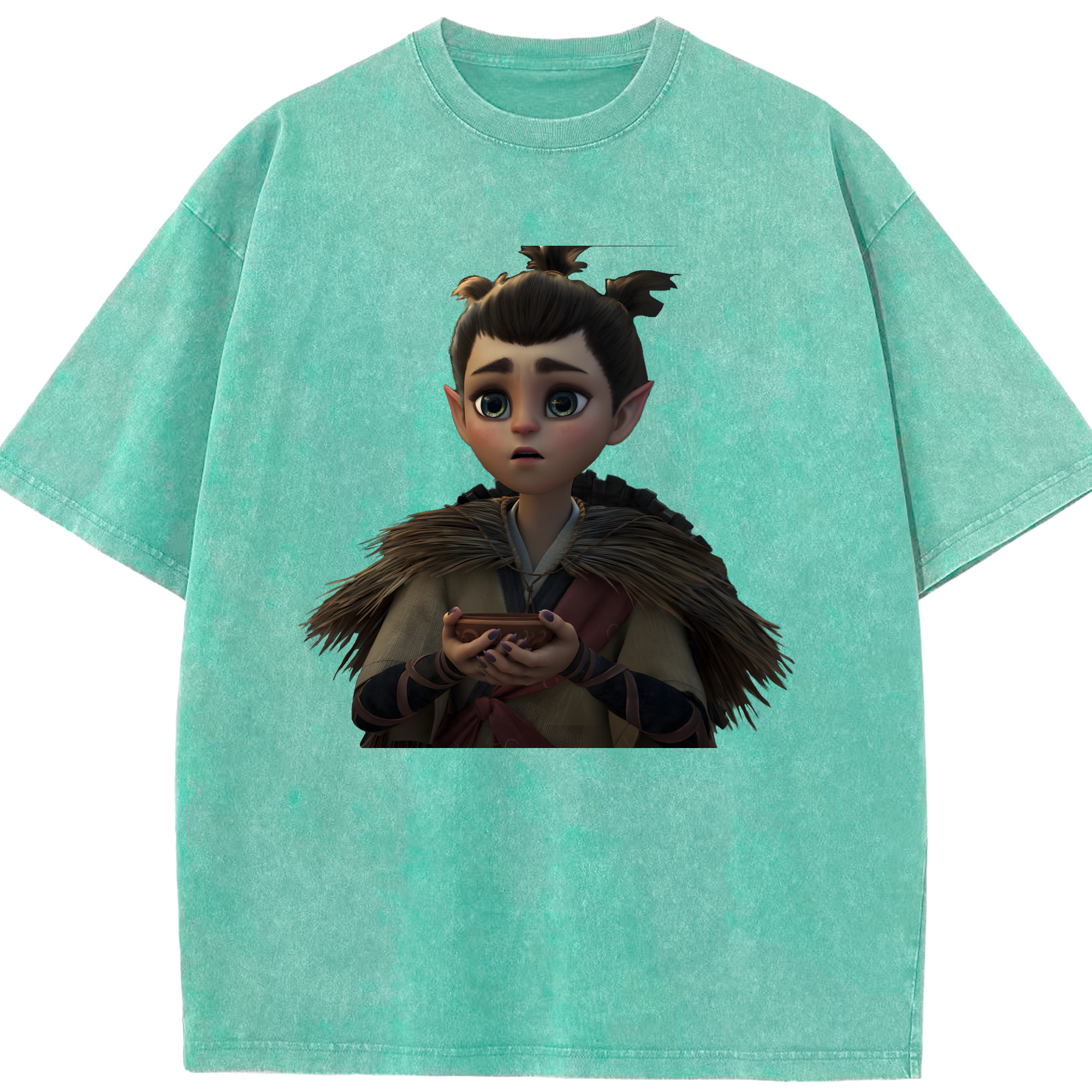 （画像用） Ne Zha 2 ナタ 魔童の大暴れ 綿100% ヴィンテージ風 半袖Tシャツ（フロントプリント）